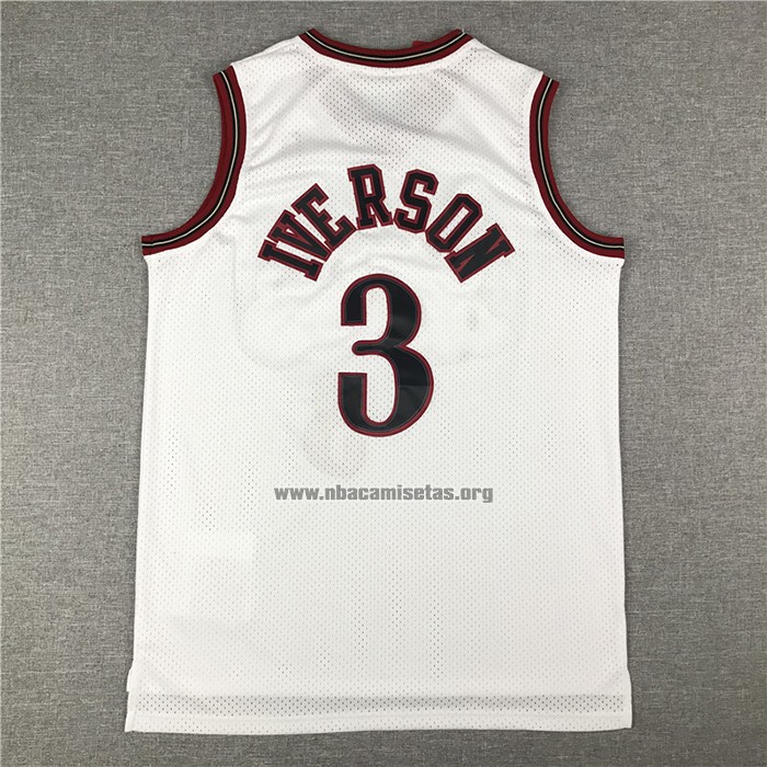 Camiseta Philadelphia 76ers Allen Iverson NO 3 Mitchell & Ness 1997-98 Blanco